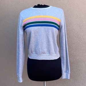 Forever 21 Cropped Sweater with Stripes